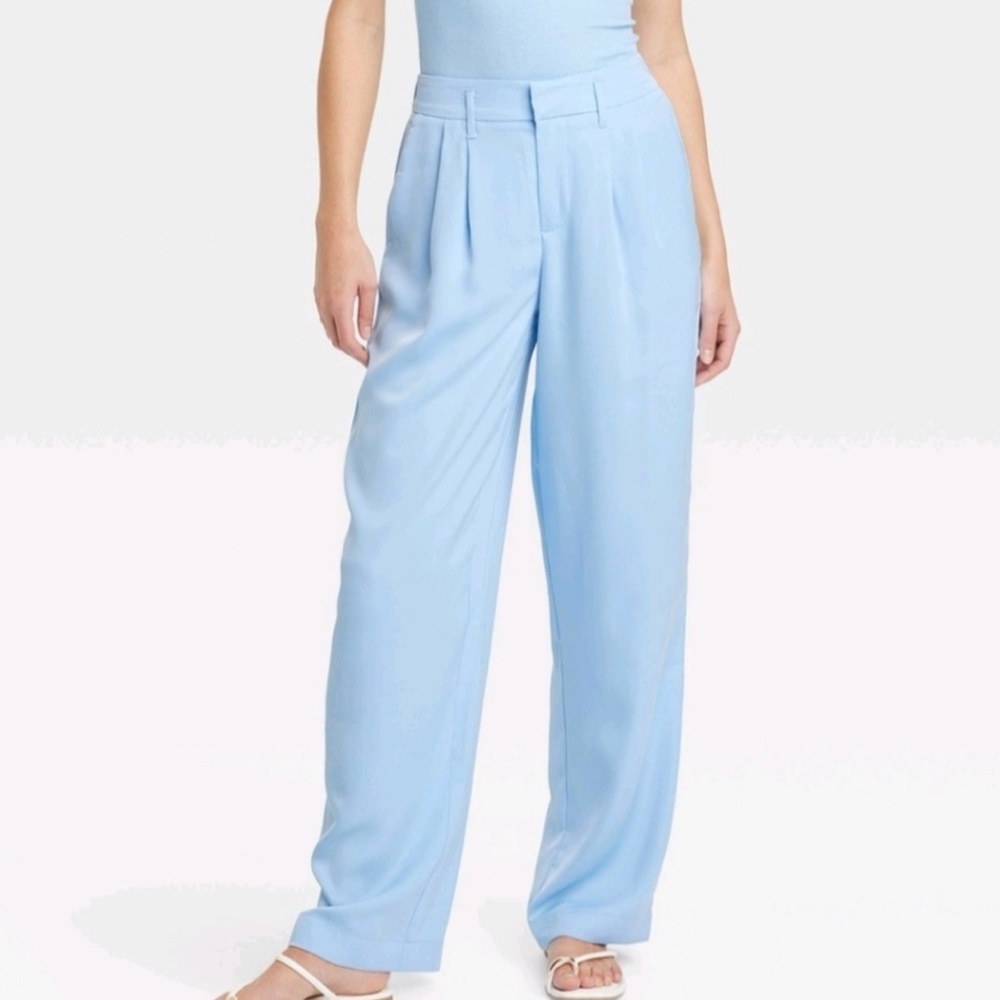 A New Day Women's High Rise Satin Pleat Front Trouser